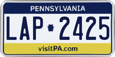 PA license plate LAP2425