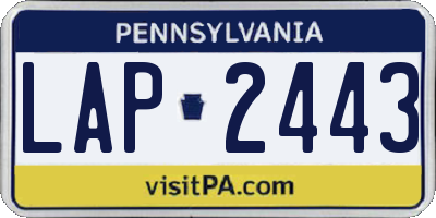 PA license plate LAP2443