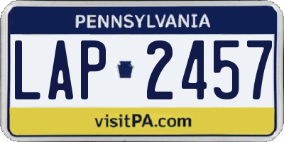 PA license plate LAP2457