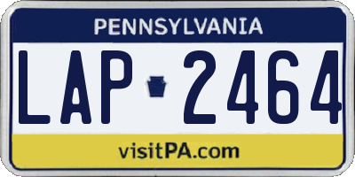 PA license plate LAP2464