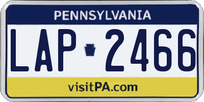 PA license plate LAP2466