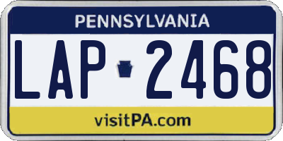 PA license plate LAP2468