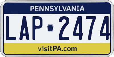 PA license plate LAP2474