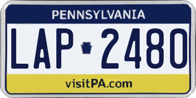 PA license plate LAP2480