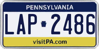 PA license plate LAP2486