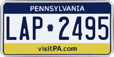 PA license plate LAP2495