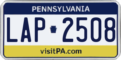 PA license plate LAP2508