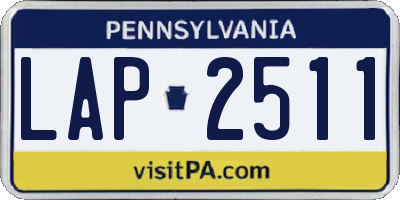 PA license plate LAP2511