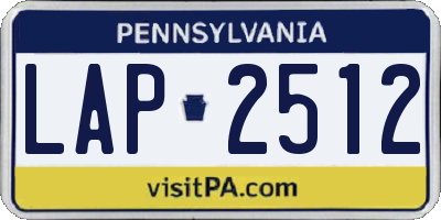 PA license plate LAP2512