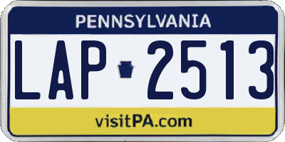 PA license plate LAP2513