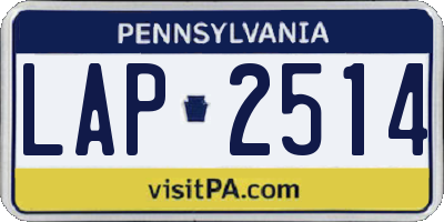 PA license plate LAP2514