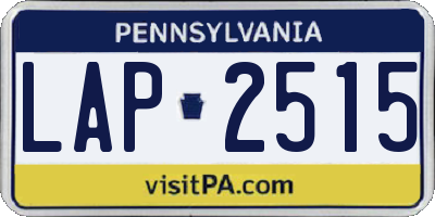 PA license plate LAP2515