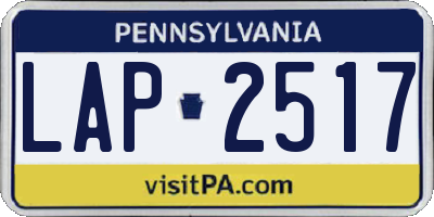 PA license plate LAP2517