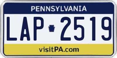 PA license plate LAP2519