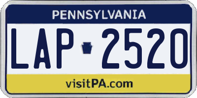 PA license plate LAP2520