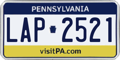 PA license plate LAP2521