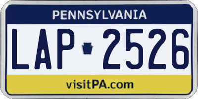 PA license plate LAP2526