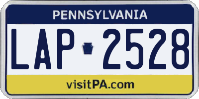 PA license plate LAP2528