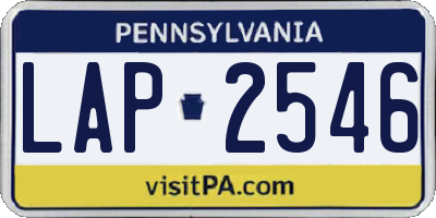 PA license plate LAP2546