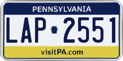 PA license plate LAP2551
