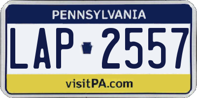 PA license plate LAP2557