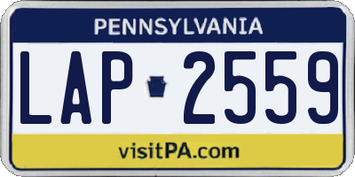 PA license plate LAP2559