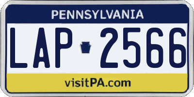 PA license plate LAP2566