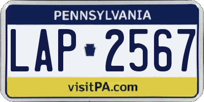 PA license plate LAP2567