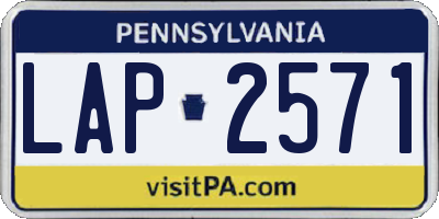 PA license plate LAP2571