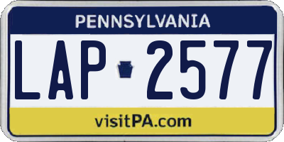 PA license plate LAP2577