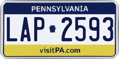 PA license plate LAP2593