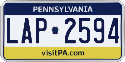 PA license plate LAP2594