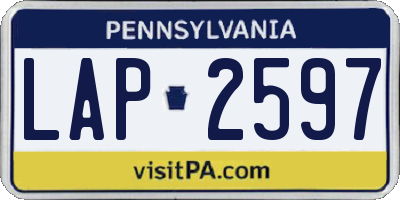 PA license plate LAP2597
