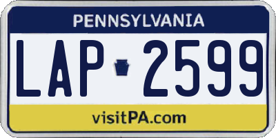 PA license plate LAP2599