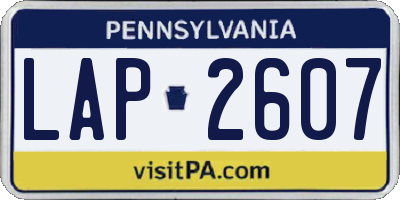 PA license plate LAP2607
