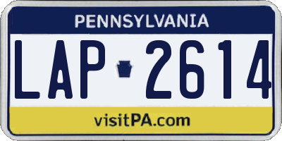 PA license plate LAP2614