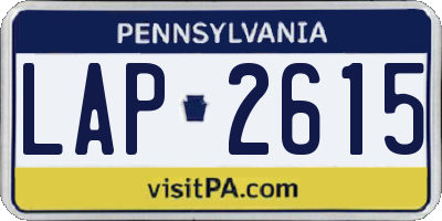 PA license plate LAP2615