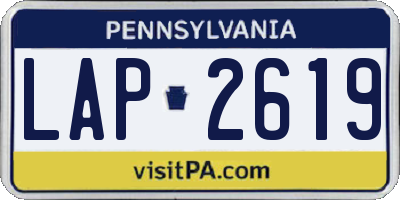 PA license plate LAP2619