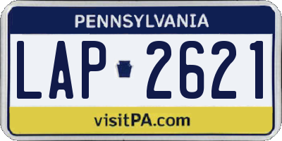 PA license plate LAP2621