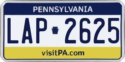 PA license plate LAP2625
