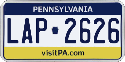 PA license plate LAP2626