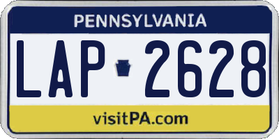 PA license plate LAP2628