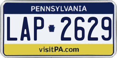 PA license plate LAP2629