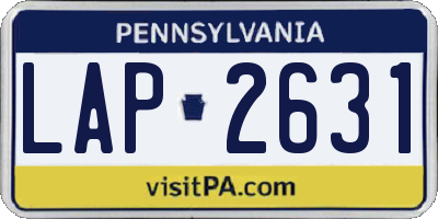 PA license plate LAP2631