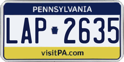 PA license plate LAP2635