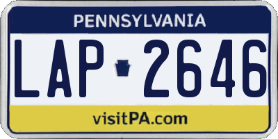 PA license plate LAP2646