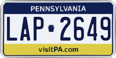 PA license plate LAP2649