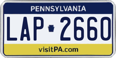 PA license plate LAP2660