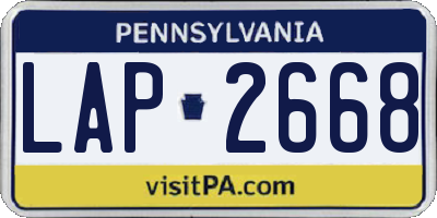 PA license plate LAP2668