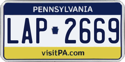 PA license plate LAP2669